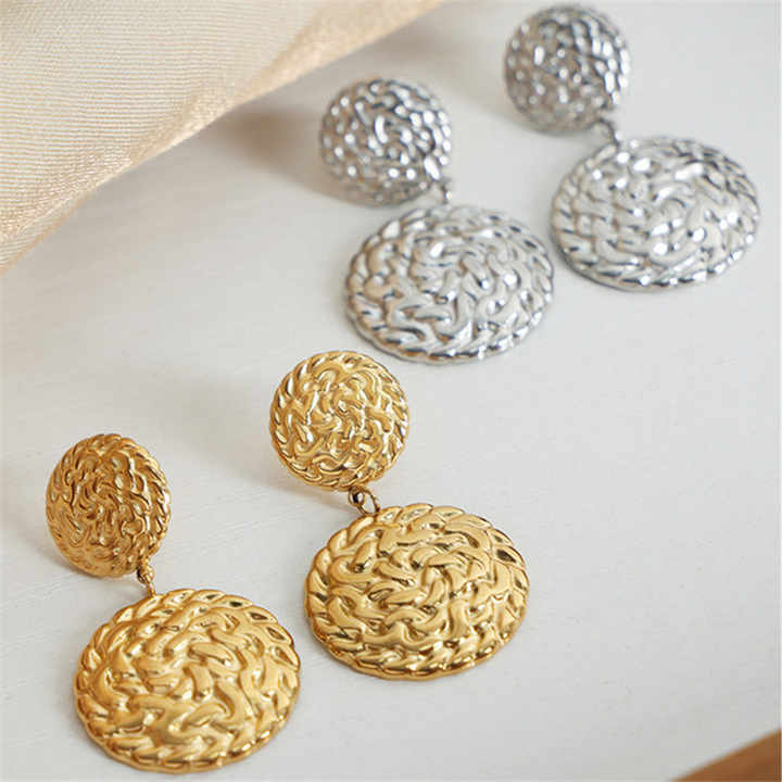 18K Gold Plated Textured Earrings