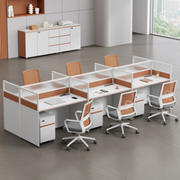 Ensemble de mobilier de bureau modulaire en bois moderne - Combinaison ergonomique bureau-chaise avec rangement pour 2/4/6/8 personnes