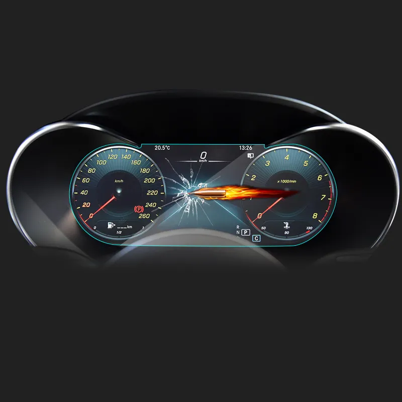 Için w205 Benz C sınıfı/GLC200 300 260 otomobil Dashboard çelik film enstrüman paneli navigasyon dokunmatik ekran temperli cam
