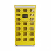Casier de livraison de nourriture avec serrure électronique intelligente, écran, scanner QR, assemblé, résistant à la rouille, construction en acier durable, montage au sol