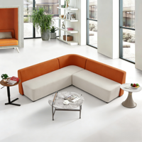 Canapé Chesterfield moderne à une place, courbé en serpentine, avec structure en acier inoxydable, design réglable, revêtement en tissu pour bureau et salon