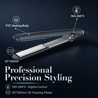 Lisseur à cheveux professionnel en titane 260 ℃   Lisseur numérique à chaleur élevée avec écran LCD et technologie ionique pour salon de coiffure