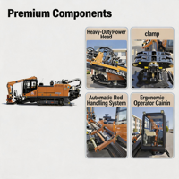Foreuse directionnelle horizontale sans tranchée Goodeng GS450-LS, équipement de forage souterrain, engins de forage HDD, moteur diesel haute pression