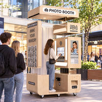 Coque de photomaton numérique modulaire en bois, distributeur automatique de photos, machine à selfies, fournisseur de kiosques