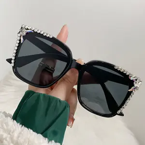 Sunglasses female net red with live burst diamond-set sunglasses fashion anti-UV wholesale