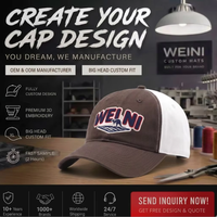 Cappellino da Baseball WEINI con Ricamo 3D a Rilievo, Bicolore Marrone e Bianco, in Cotone Lavato, Regolabile, Stile Dad Hat per Sport e Attività all'Aperto
