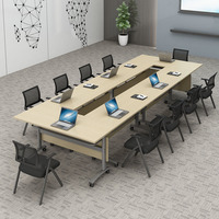 Prix d'usine bureau d'étude mobile moderne cadre en métal modulaire amovible pliable avec roues tables de réunion table de bureau de formation