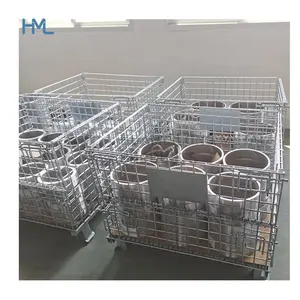 Pallet Mesh Cages Low Price Customized Lockable Collapsible Stackable Metal Heavy Duty Pallet Mesh Cage