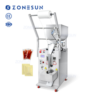 Zonesun ZS-FS200D1 tự động mật ong sốt cà chua nước sốt dán nhỏ gói dọc hình thức điền niêm phong máy với trộn Phễu - Product Image 1