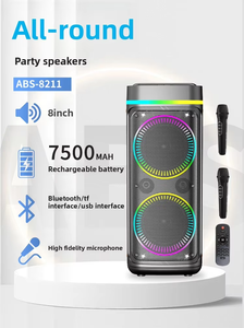 ABS-8211 派对音箱双8英寸RGB灯无线户外便携式音响带麦克风大功率低音炮智能音箱 - Product Image 6