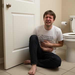 Maglietta 'Il mio stomaco fa male' per chi soffre di mal di pancia, divertente, meme, ironica, sarcastica, regalo scherzoso, maglietta scherzosa - Product Image 3