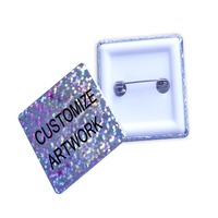 Botones Personalizados de 32 mm, 44 mm y 58 mm, Botones Cuadrados con Pin, Botones Publicitarios Cuadrados
