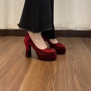 2026 Spring <b>Red</b> Fashion High <b>Heels</b> Daily Wear Elegant <b>Heels</b> Matching Dresses for Women - Product Image 5