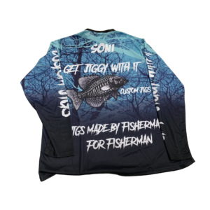 Maillot de pêche sportive respirant personnalisé impression sublimée fermeture éclair - Product Image 6