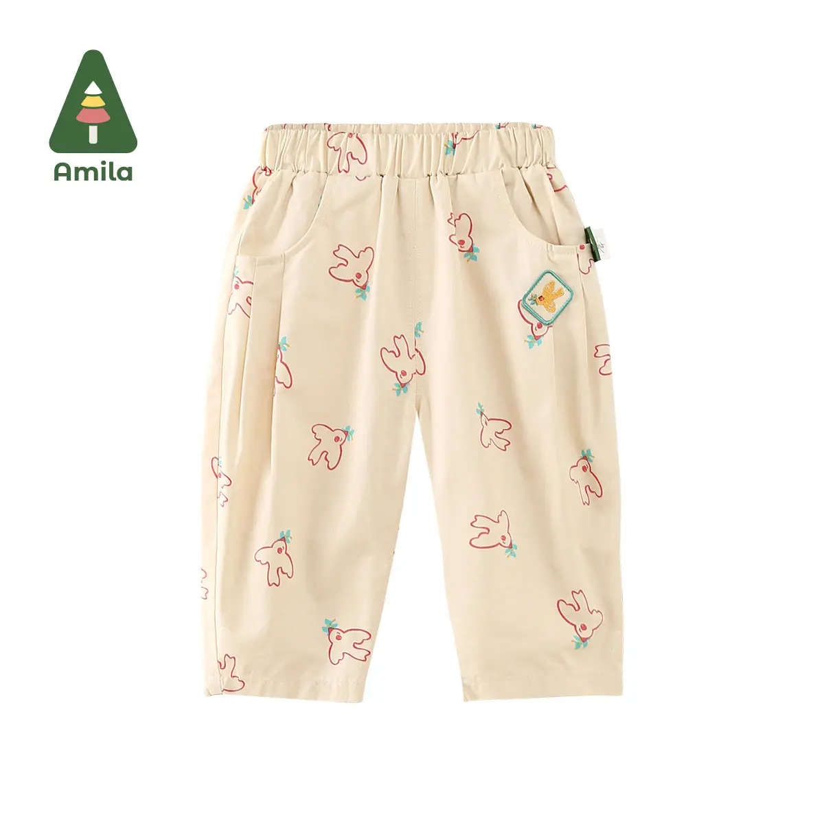 Amila New Fashion Hot Sale 2023 Spring Autumn Soft Causal Girls Pants Trousers