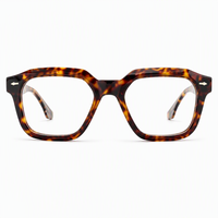 Lunettes anti-lumière bleue carrées classiques unisexes, monture en acétate avec verres AC hautement transparents, toutes occasions pour un usage quotidien