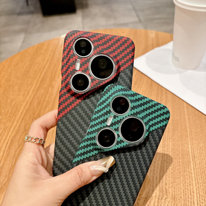 Coque arrière en fibre de carbone à motif quadrillé PC rigide pour <span class=keywords><strong>Huawei</strong></span> P80 PRO ULTRA P70 060 P50 P40 NOVA 14 13 MATE 70RS Len Camer Case Cover - Product Image 3