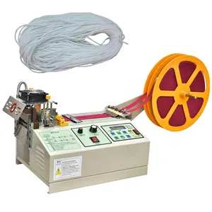 small automatic belt ribbon label cutting machine woven label cut and fold machine