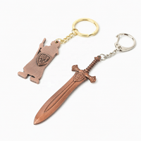 Wholesale Custom 3D Metal Logo Key Chain Ring Sword Keychains for Gift