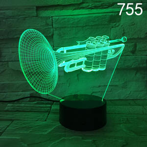 Vente en gros Veilleuse tactile multicolore pour instruments de musique Veilleuse couleur USB Veilleuse décorative accordéon cuir trompette violon - Product Image 4