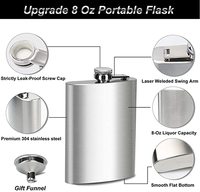 Flacon d'alcool en acier inoxydable avec Logo personnalisé, 6 8oz, noir mat, Whisky, vin, bouteille, ensemble de boîtes, flacons à hanche, DD1047