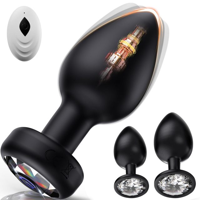 3PCS Silicone Anal Toys Butt Plug Training Kit Remote Control Vibrating Anal Plug and Prostate Massager Adult Sex Toys and Games
