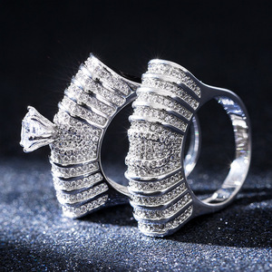 Set di Anelli di Lusso a Doppio Strato per Donne, Elegante Accessorio Traforato per Feste e Matrimoni, Idea Regalo - Product Image 1