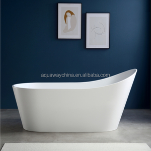 Baignoire autoportante ergonomique de style pantoufle, en acrylique blanc brillant, profonde pour bains relaxants, idéale pour salles de bain modernes - Product Image 1