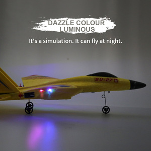 Avión de Control Remoto EPP <span class=keywords><strong>Su</strong></span> <span class=keywords><strong>27</strong></span>, Modelo de Avión Planeador de Espuma para Principiantes con Giroscopio, Luz Nocturna, Avión de Combate a Control Remoto - Product Image 3