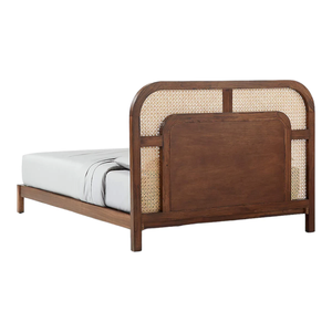 Lit king size luxueux en bois massif et rotin avec une construction durable, un design élégant, une surface de sommeil confortable et un style raffiné - Product Image 3