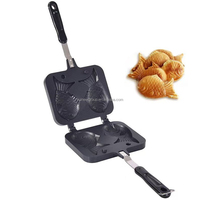 Moule à gaufres japonais Taiyaki double en forme de poisson pour desserts chauds, crêpière japonaise double, poêle à frire, moules à gaufres
