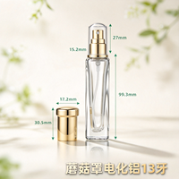 Flacon de parfum en verre de 10 ml avec tête de pulvérisation en or à 13 filetages, capuchon champignon, flacon d'échantillon de parfum portable