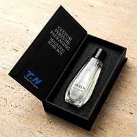 Boîte à parfum rigide de style livre noir magnétique de qualité supérieure, design écologique réutilisable pour les cosmétiques et les parfums