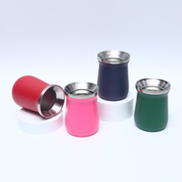 Tasse à Yerba Maté Isotherme Personnalisée 8oz, Gourde en Acier Inoxydable à Double Paroi pour Ensemble de Tasses à Thé Style Américain, Utilisation Camping et Maison