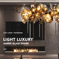 Design américain Grands lustres de luxe en cristal Creative Duplex Décoration Hôtel Lobby Escalier Lustre moderne en verre de Murano