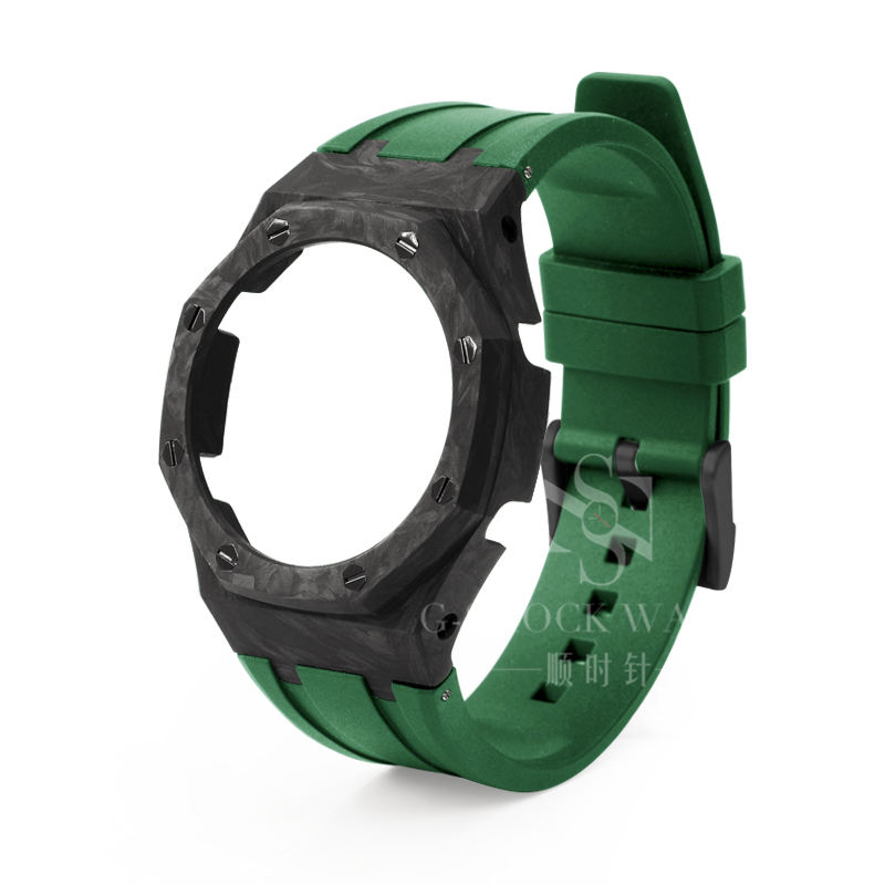 ตัวเรือนเมเทอไรต์ สายสีเขียว หมุดตัวล็อคสีดำ