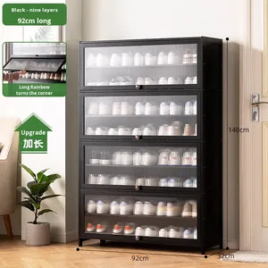 Zapatero de Bambú Simple <span class=keywords><strong>con</strong></span> <span class=keywords><strong>Puerta</strong></span> de Múltiples Niveles <span class=keywords><strong>para</strong></span> la Entrada del Hogar - Product Image 6