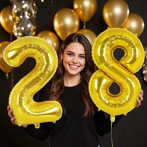 Globos Gigantes de Número 0-9 de 32 Pulgadas en Dorado, Plateado y Oro Rosa, Ecológicos y Reciclables, para Fiestas de Cumpleaños, Venta al Por Mayor - Product Image 6