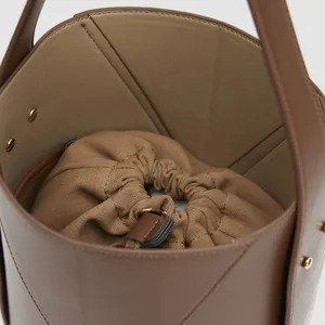 #24013 Vegan PU deri kova çanta bayanlar moda tasarım tasarımcı çantalar çanta kadınlar için kadın basit omuz çantası tasarımcı