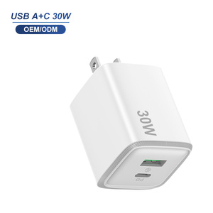 מתאם טעינה קיר דק במיוחד 30W בריטי <span class=keywords><strong>2</strong></span> יציאות QC18W PD 30W טעינה מהירה לטלפון נייד - Product Image 1