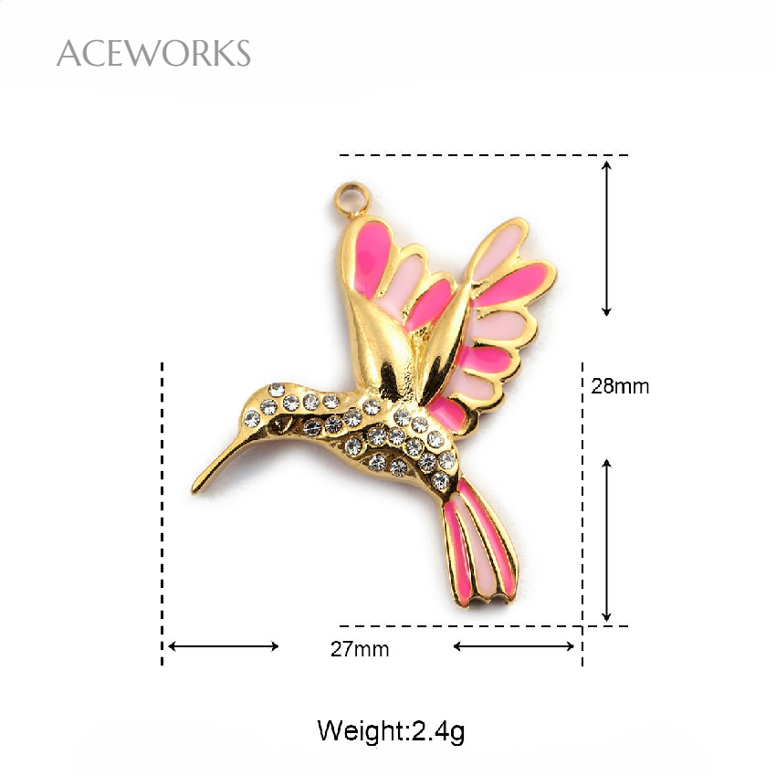 Hummingbird Pink-Gold