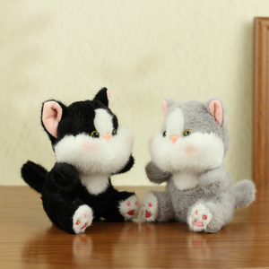 Portachiavi Peluche a Forma di Gatto Carino OEM all'Ingrosso, Ciondoli Peluche Personalizzati, Giocattoli Morbidi a Forma di Gattino per Regali Promozionali - Product Image 4