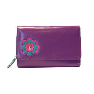 Cartera de Cuero Genuino para Mujer, Tamaño Mediano, Diseño Floral, Impermeable, con Múltiples Compartimentos para Tarjetas y Efectivo, para Uso Diario - Product Image 1