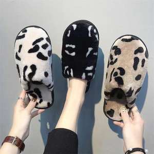 Autumn Fashion Casual Home for Slippers with Fur Style Soft Cotton Fabric Lining Warm Breathable for Winter Beauty Cotton for - Product Image 2