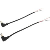 Cable de extensión de alimentación USB DC de 90 grados con conector macho DC5521 DC5525 de extremo abierto para cámaras LED y equipos de bajo voltaje