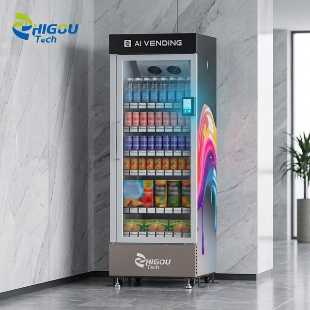 Cloud Management 5G/Wi-Fi Touchscreen Commercial Beverage Snack 15.6 Inch Display Vending Machine SDK Stainless Credit Card Coin