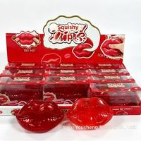 Bestseller Big Red Rubber Lip Squishy Vaseline Inspired Stress Relief Toy for Party Favors and Creative Gift