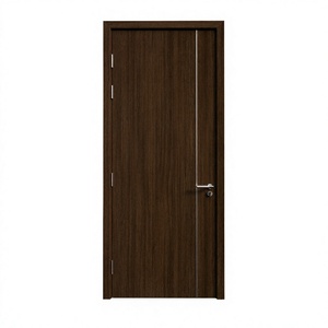 Porte intérieure de chambre moderne minimaliste en composite PVC non toxique, épaisseur de la feuille de porte de 40 mm avec quincaillerie en aluminium - Product Image 1