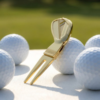 Marqueur de balle de golf personnalisé en alliage de zinc doré avec logo, outil de réparation de gazon pour sports de plein air
