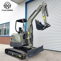 Mini-excavatrice FULCORE CE EPA Euro 5 à faible niveau sonore pour quartiers résidentiels, sans cabine